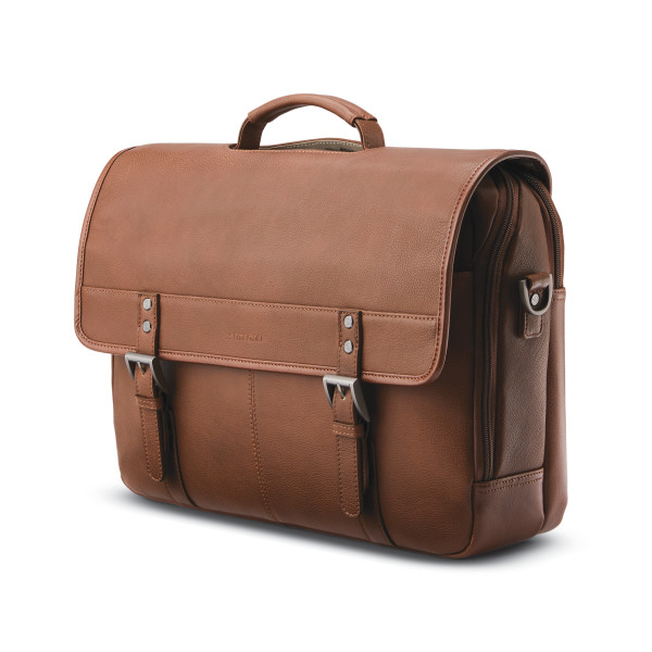 Kenneth cole colombian leather flapover laptop bag deals