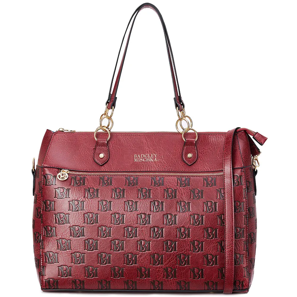 Badgley Mischka Madalyn Vegan Leather Travel Tote Weekender Bag Badgley Mischka Madalyn Vegan Leather Travel Tote Weekender Bag
