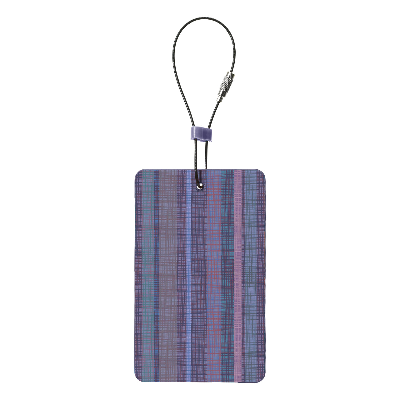 Lewis N. Clark Travel Green Luggage Tag (Purple Stripe)